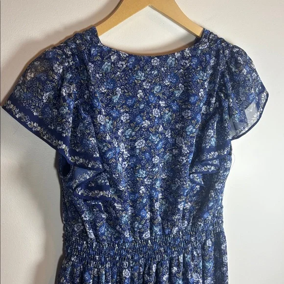 Max Studio Blue Floral Ruffled Mini Dress - Picture 11 of 14